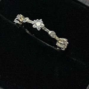 Isabella M 14KGP over 925 Sterling Silver CZ Stars Ring